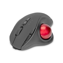 Da-20156 Wireless Ergonomic Optical Trackball Mouse, Red 8D (Buttons), 2.4Ghz, Rechargeable Battery, Black  - 1