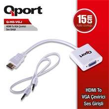 QPORT Q-HD-VGJ HVJ HDMI TO VGA ÇEVİRİCİ - 1