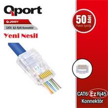 Qport Q-J600Y Cat6 50 Lik Paket Ez-Rj45 Yeni Nesil Konnektör