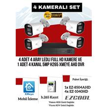 Ezcool Ez-8504Ax-Set 2Mp X 4 Kamera - 4 Kanal 5Mp Dvr