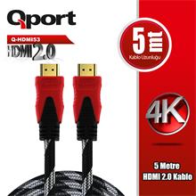 Qport Q-Hdmı53 Hdmı 2.0 V Altın Uçlu Kablo 5 Mt