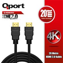 Qport Q-Hdmı202 Hdmı 2.0 V Altın Uçlu Kablo 20 Mt