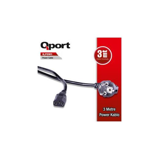 QPORT Q-POW3 3 METRE PC POWER KABLOSU