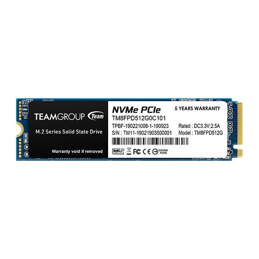 Team MP33 Pro 512GB 2400/2100MB/s NVMe PCIe Gen3x4 M.2 SSD Disk (TM8FPD512G0C101)