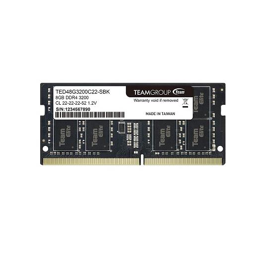 Team Elite 8GB (1x8GB) 3200MHz CL 22 DDR4 Notebook SODIMM Ram (TED48G3200C22-S01)