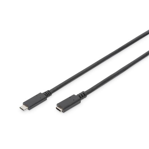 Ak-300210-020-S Usb Tip C™ Uzatma Kablosu, Tip C Erkek ≪-≫ Tip C Dişi, 2 Metre, 3A, 480Mb, 2.0 Versiyon, Ce, Siyah Renk