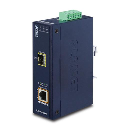 Pl-Igup-805At Endüstriyel 1-Port 100/1000X Sfp ≪-≫ 1-Port 10/100/1000T 802.3Bt Poe++ Media Converter≪Br≫
Industrial 1-Port 100/1000X Sfp To 1-Port 10/100/1000T 802.3Bt Poe++ Media Converter