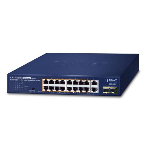 Pl-Gsd-2022P Yönetilemeyen Masaüstü Tip Switch (Unmanaged Desktop Switch)≪Br≫
16-Port 10/100/1000T 802.3At/Af Poe+  (Port Başına 30.8 Watt) (Port-1 İle Port-16 Arası) (Poe Güç Bütçesi Maks. 185 Watt)≪Br≫
2-Port 10/100/1000T≪Br≫
