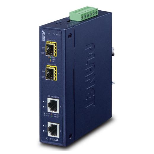 Pl-Igt-2205At Endüstriyel Media Converter (Industrial Media Converter)≪Br≫
2-Port 10/100/1000T ≪-≫ 2-Port 100/1000/2500X Sfp 