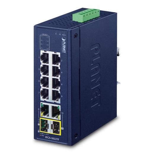 Pl-Ifgs-1022Tf Endüstriyel Tip Yönetilemeyen Ethernet Switch (Industrial Unmanaged Ethernet Switch)≪Br≫
8 X 10/100Base-Tx Port (Port 1-8)≪Br≫
2 X 10/100/1000Base-T Port (Port 9-10)≪Br≫
2 X 1000Base-Sx/Lx/Bx Sfp Yuvası (Port 9-10