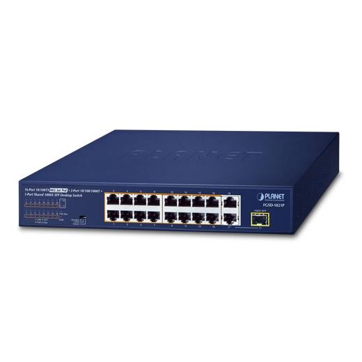 Pl-Fgsd-1821P Yönetilemeyen Switch (Unmanaged Switch)
16 X 10/100Tx Ieee 802.3At/Af Poe+ Injector (Port-1 İle Port-16 Arası) (Port Başına 30.8 Watt) (Poe Güç Bütçesi Maks. 185 Watt)
2 X 10/100/1000T (Port-17 Ve Port-18)
1 X 1000Base-Sx/Lx/Bx Sfp 