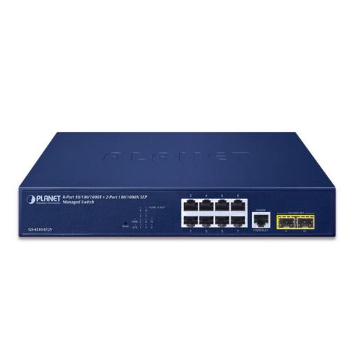 Pl-Gs-4210-8T2S Yönetilebilir Gigabit Switch (Managed Gigabit Switch)≪Br≫
8-Port 10/100/1000T≪Br≫
2-Port 100/1000X Sfp≪Br≫
1 X Konsol Port