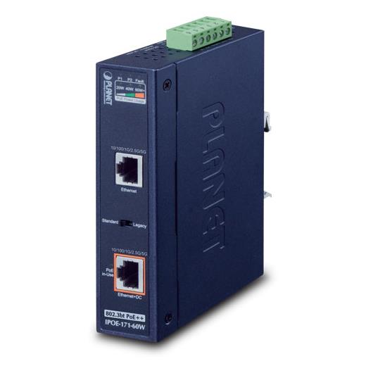 Pl-Ipoe-171-95W Endüstriyel Tip Tek Port Multi-Gigabit 802.3Bt Poe++ Injector (95 Watt, -40~75 Derece C, 12~48V Dc)≪Br≫
Industrial Single-Port Multi-Gigabit 802.3Bt Poe++ Injector (95 Watts, -40~75 Degrees C, 12~48V Dc)