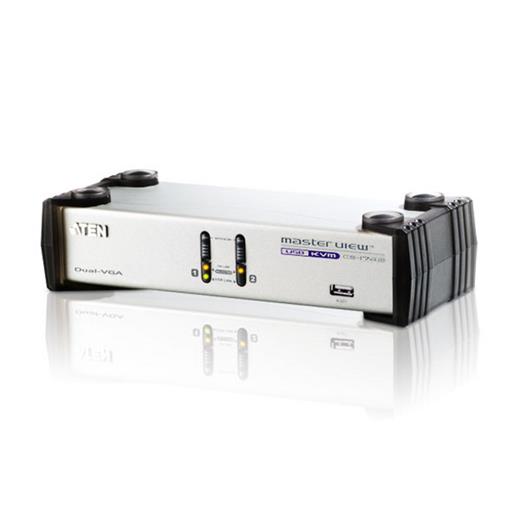 Aten-Cs1742C 2 Port Usb Vga Dual View Kvmp™(Keyboard/Video Monitor/Mouse) Periferi (Çevre Cihazlarla (Usb) Bağlantı Kurabilir) Switch≪Br≫
2-Port Usb Vga Dual Display/Audio Kvmp™ Switch