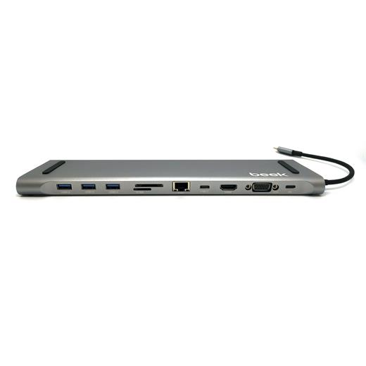 Ba-Dck-Uc11 Beek Usb Tip C Docking Station, 11 Port≪Br≫
Beek 11 İn 1 Usb Tip C Docking Station, Pd3.0 Charging, Hdmı 4K/30Hz, Vga 1080P, Rj45 1Gbps, 3Xusb 3.0, Usb C Data Transfer, 3.5Mm Audio Output, Sd/Tf Card Reader, Space Gray 