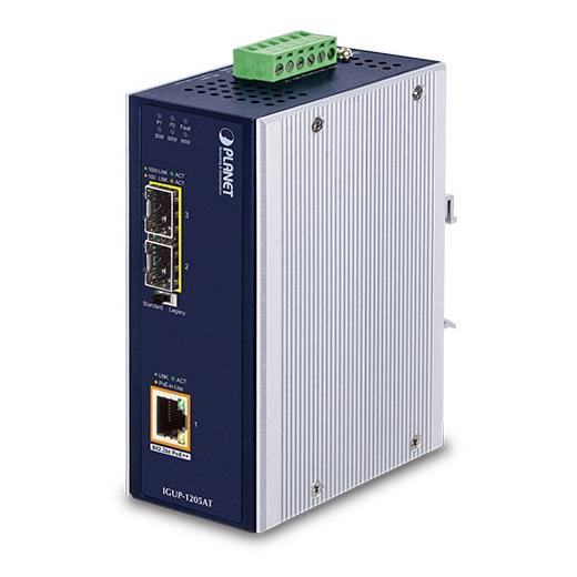 Pl-Igup-1205At Endüstriyel 2-Port 100/1000X Sfp ≪-≫ 1-Port 10/100/1000T 802.3Bt Poe++ Media Converter≪Br≫
Industrial 2-Port 100/1000X Sfp To 1-Port 10/100/1000T 802.3Bt Poe++ Media Converter