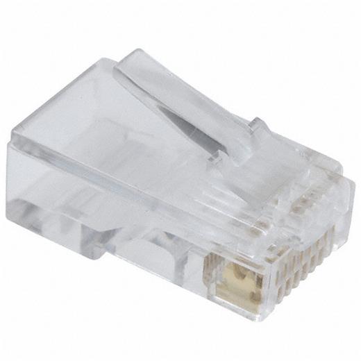 A-Mo 8/8 Sr Modüler Fiş, Cat. 5E, Rj45, 8P8C, Zırhsız (Unshielded), Yuvarlak Kablo Tipi, Altın Kalınlığı 0,6?