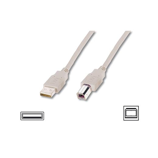 Ak-300102-030-E Usb 2.0 Bağlantı Kablosu, Usb A Erkek - Usb B Erkek, 3 Metre, Awg 28, Ul, Bej Renk