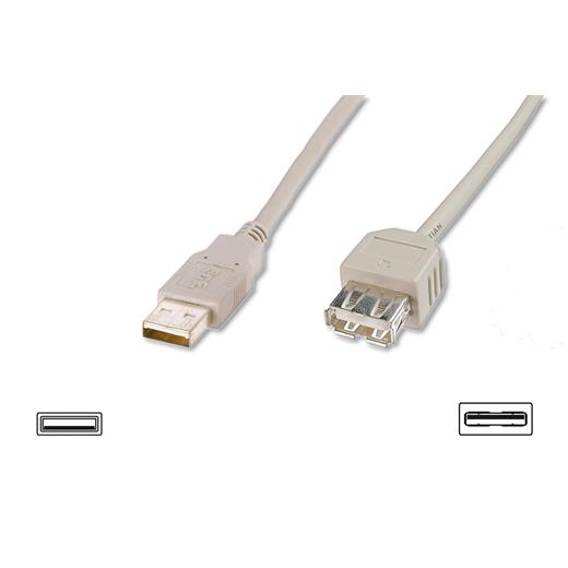 Ak-300202-030-E Usb 2.0 Uzatma Kablosu, Usb A, Erkek - Usb A Dişi, Awg 28, 3 Metre, Usb 2.0 Uyumlu, Ul, Bej Renk