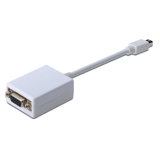 Ak-340407-001-W Mini Displayport (Mini Dp) ≪-≫ Vga Adaptörü, Mini Dp Erkek - Hd15 Dişi, 0.15 Metre, Dp 1.1A Uyumlu, Ul, Beyaz Renk 