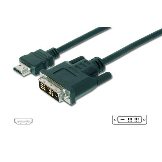 Ak-330300-020-S Hdmı ≪-≫ Dvı-D Adaptörü, Hdmı Tip A Erkek - Dvı-D (18+1) Erkek, 2 Metre, Hdmı 1.3, Ul, Siyah Renk