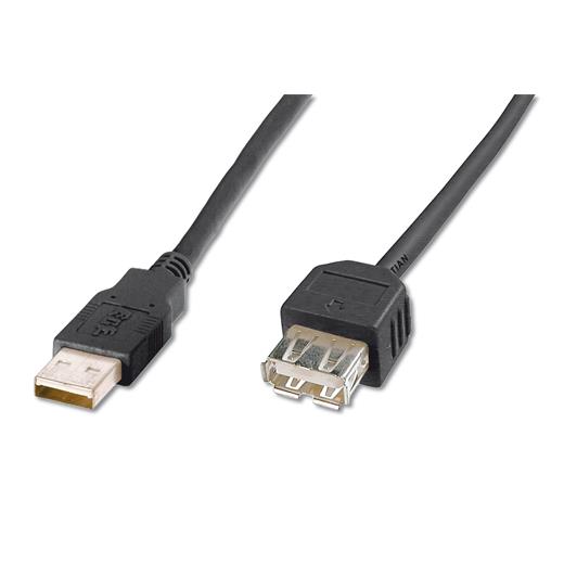 Ak-300200-030-S Usb 2.0 Uzatma Kablosu, Usb A Erkek - Usb A Dişi, 3 Metre, Awg 28, Usb 2.0 Uyumlu, Ul, Siyah Renk 