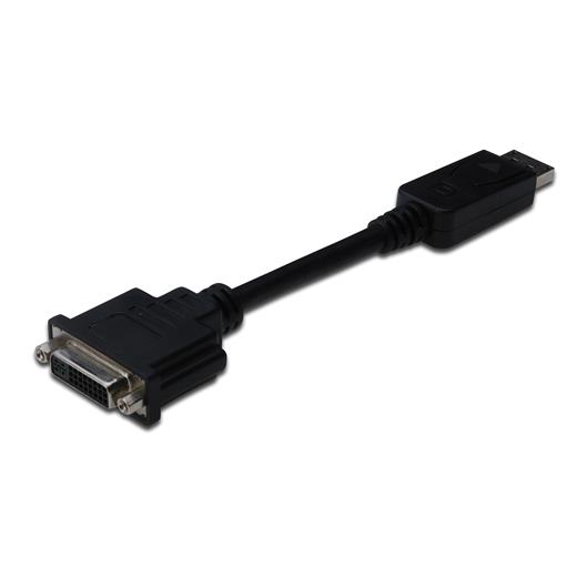 Ak-340401-001-S Displayport (Dp) ≪-≫ Dvı-I Adaptörü, Kablolu, Dp Erkek - Dvı-I (24+5) Dişi, 0.15 Metre, Kilit Mekanizmalı, Dp 1.2 Uyumlu, 2X Zırhlı, Ul, Nikel Kaplama, Siyah Renk