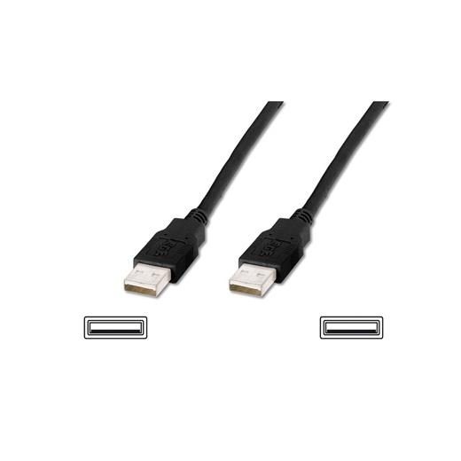 Ak-300101-050-S Usb 2.0 Bağlantı Kablosu, Usb A Erkek - Usb A Erkek, 5 Metre, Awg 28, Usb 2.0 Uyumlu, Ul, Siyah Renk