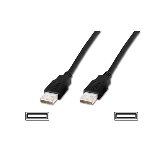 Ak-300101-018-S Usb 2.0 Bağlantı Kablosu, Usb A Erkek - Usb A Erkek, 1.80 Metre, Awg 28, Usb 2.0 Uyumlu, Ul, Siyah Renk 