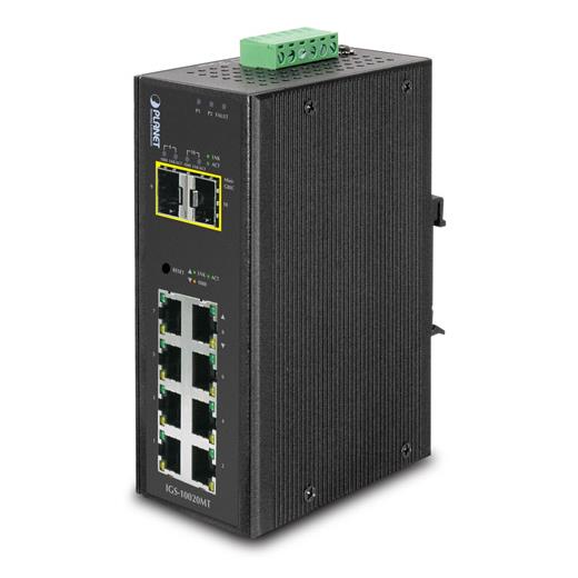 Pl-Igs-10020Mt Endüstriyel Tip Yönetilebilir Switch (Industrial Managed Switch)≪Br≫
8-Port 10/100/1000Base-T≪Br≫  
2 X 1000Base-Sx/Lx/Bx Sfp/Mini-Gbıc Yuva (Port-9 Ve Port-10), 100Base-Fx Sfp Uyumlu≪Br≫
Ip30, -40~75 Derece C