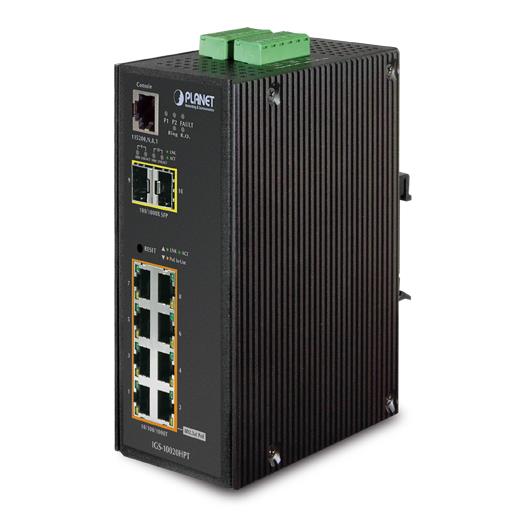 Pl-Igs-10020Hpt Endüstriyel Tip Yönetilebilir Ethernet Switch (Industrial Managed Ethernet Switch)≪Br≫
8-Port 10/100/1000Base-Tx 802.3At/Af Poe+ Injector (Port Başına 30.8 Watt) (Poe Güç Bütçesi Maks. 270 Watt)≪Br≫
2-Port 1000Base-Sx/L