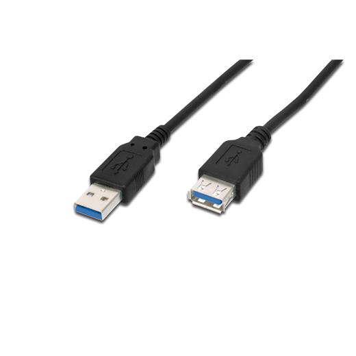 Ak-300203-030-S Usb 3.0 Uzatma Kablosu, Usb A Erkek - Usb A Dişi, 3 Metre, Awg 28, 2X Zırhlı, Ul, Siyah