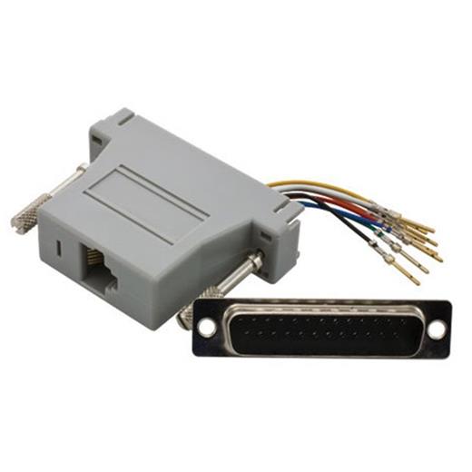 Ak-610518-000-I Modüler Adaptör (Coupler), Db25 Erkek ≪-≫ Rj45 Dişi, Bej Renk