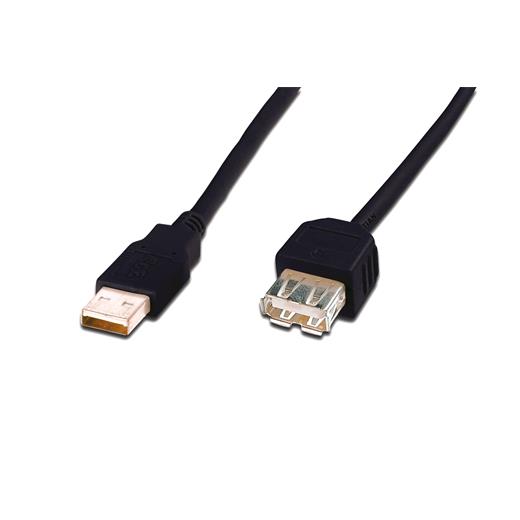 Ak-300202-030-S Usb 2.0 Uzatma Kablosu, Usb A Erkek - Usb A Dişi, 3 Metre, Awg 28, Usb 2.0 Uyumlu, Ul, Siyah Renk