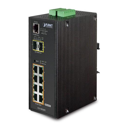 Pl-Igs-10020Pt Endüstriyel Tip Yönetilebilir Switch (Industrial Managed Switch)≪Br≫
8-Port 10/100/1000Base-Tx Ieee 802.3At/Af Poe Injector (Port Başına 36 Watt) (Poe Güç Bütçesi Maks. 240 Watt)≪Br≫
2-Port 1000Base-Sx/Lx/Bx Sfp/Mini-Gbı