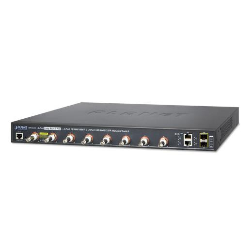 Pl-Lrp-822Cs 8-Port Coax + 2-Port 10/100/1000T + 2-Port 100/1000X Sfp Long Reach Poe Over Coaxial Managed Switch