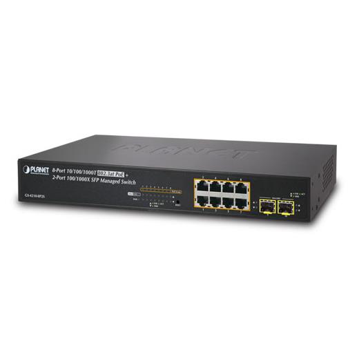 Pl-Gs-4210-8P2S Yönetilebilir Gigabit Poe  Switch (Gigabit Poe Managed Switch)≪Br≫
8-Port 10/100/1000T Ieee 802.3At/Af Poe+ Injector (Port-1 İle Port-8 Arası) (Port Başına 30.8 Watt) (Poe Güç Bütçesi Maks. 120 Watt)≪Br≫
2-Port 100/1000