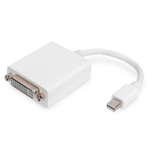 Ak-340406-001-W Mini Displayport (Dp) ≪-≫ Dvı-I Adaptörü, Kablolu, Mini Dp Erkek ≪-≫- Dvı-I (24+5) Dişi, 0.15 Metre, Dp 1.1A Uyumlu, Dp 1.2 Uyumlu, 2X Zırhlı, Ul, Ce, Nikel Kaplama, Beyaz Renk