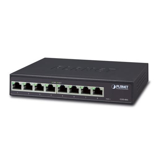 Pl-Gsd-805 Yönetilemeyen Switch (Unmanaged Switch)≪Br≫
8-Port 10/100/1000Base-T≪Br≫
Dahili Güç Adaptörü 