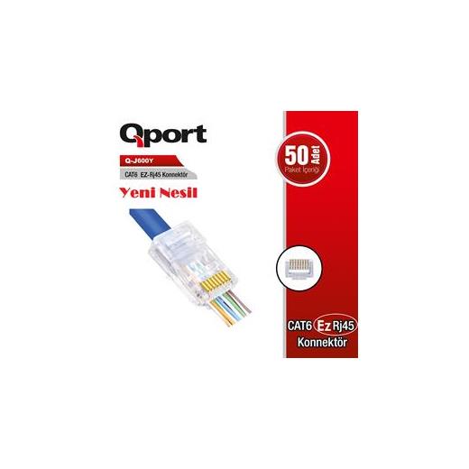 Qport Q-J600Y Cat6 50 Lik Paket Ez-Rj45 Yeni Nesil Konnektör