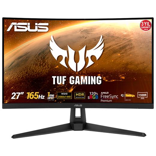 27 Asus Vg27Wq1B Wqhd Ips 165Hz 1Ms Hdmı Dp Gamıng