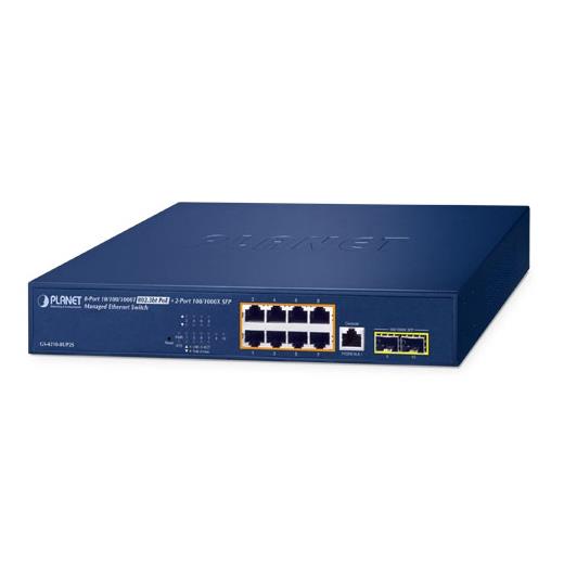 Pl-Gs-4210-8Up2S 8-Port 10/100/1000T 802.3Bt Poe + 2-Port 100/1000X Sfp Managed Ethernet Switch