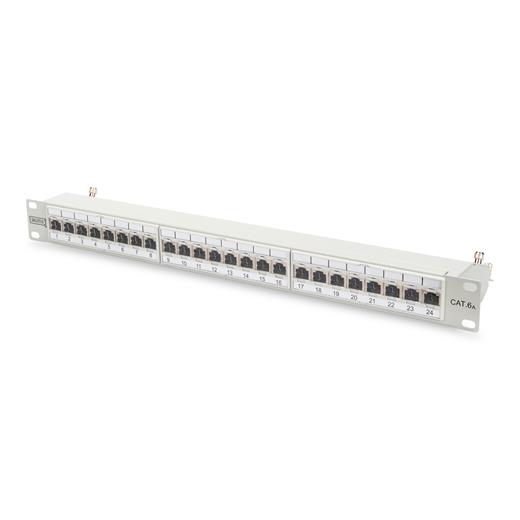 Dn-91624S-Ea Digitus 19 Inch 24 Port Cat-6A Ea Sınıfı Ftp Patch Panel, Zırhlı, 1U, Tozdan Korumak İçin Kapaklı, 8P8C, Gri Ral 7035 Renk