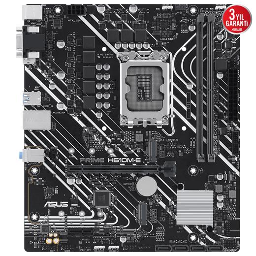 Asus Prıme H610M-E-Csm Ddr5 Dp Hdmı Vga 2Xm2 Usb 3.2 Rgb Matx 1700P