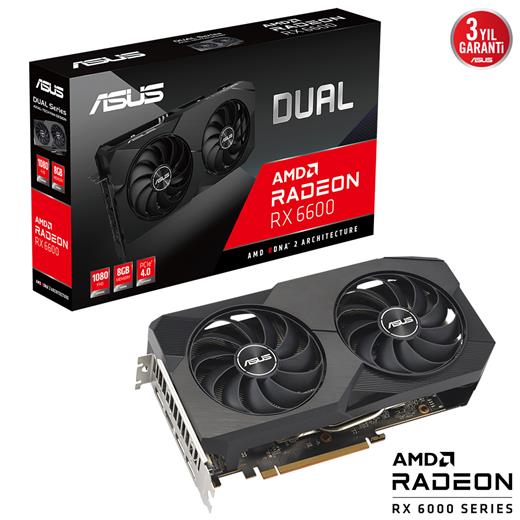 Asus Dual-Rx6600-8G-V2 8Gb Gddr6 Hdmı Dp 128Bit