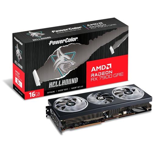 Powercolor Hellhound Rx7900Gre 16G-L/Oc 16Gb Gddr6 256Bit