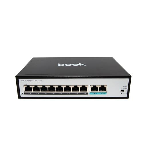 Bn-Fs-1080P Beek Yönetilemeyen Poe+ Switch≪Br≫
8 X 10/100Mbps Ieee802.3Af/At Poe+ Port (Port Başına 30.8 Watt) (Poe Güç Bütçesi Maks. 120 Watt)≪Br≫
2 X 10/100Base-T Port≪Br≫
4Kv Esd≪Br≫
Beek 8 Ports 10/100Mbps Unmanaged P