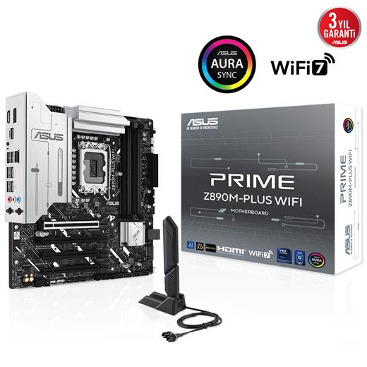 Asus Prıme Z890M-Plus Wıfı Ddr5 3Xm2 Usb3.2 Rgb Lan Matx