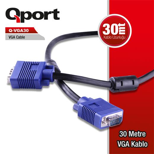 Qport Q-Vga30 15 Pin Vga Kablo 30 Mt