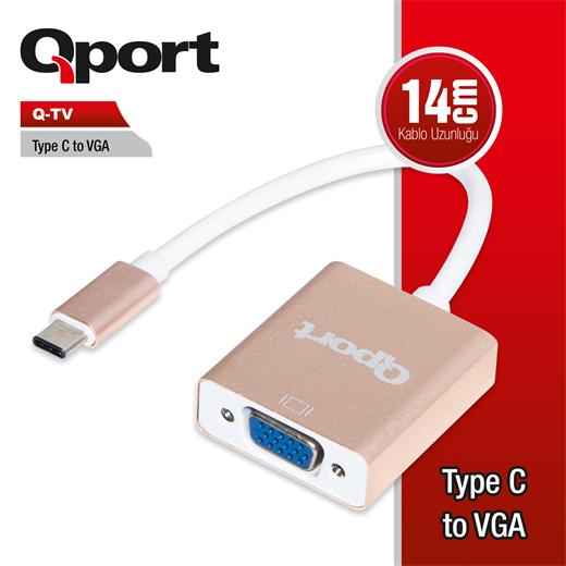 Qport Q-Tv Type-C To Vga Cevırıcı